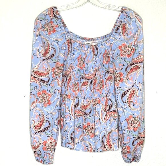 Mi Ami Women's Long Sleeve Floral Small Blouse - Picture 1 of 12